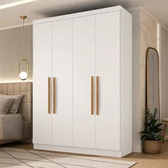 Guarda Roupa 4 Portas Paris Espresso Móveis Branco Branco