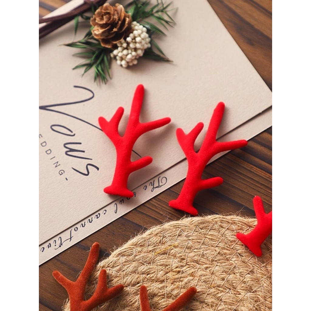 Chifres de natal cocar véspera de natal maçã pequeno presente decoração reunindo pequenos chifres de alce diy artesanal