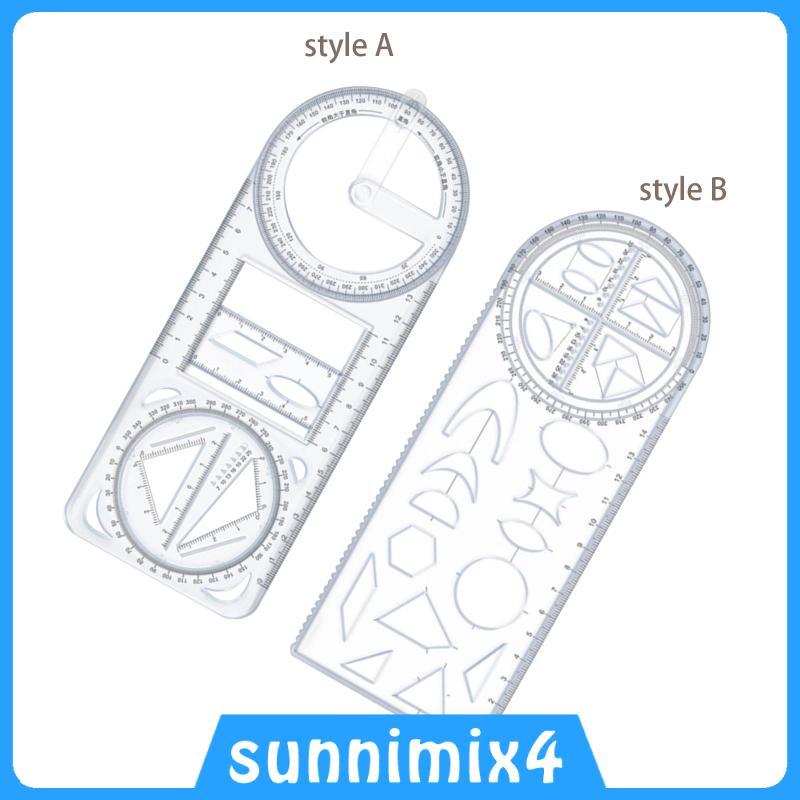 [Sunnimix4] Modelo De Desenho Réguas De Rascunho Papelaria Matemática Régua Geométrica Multifuncional Para De Professore