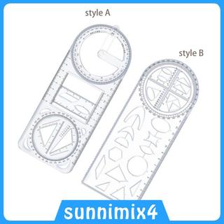 [Sunnimix4] Modelo De Desenho Réguas De Rascunho Papelaria Matemática Régua Geométrica Multifuncional Para De Professore