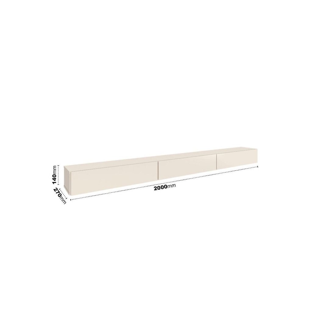Rack Suspenso para TV até 75 Polegadas MDF 200cm 3 Portas Off White Dior Off White · foto 2