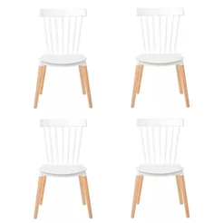 Conjunto com 4 Cadeiras para Sala de Jantar Windsor Pp Branco
