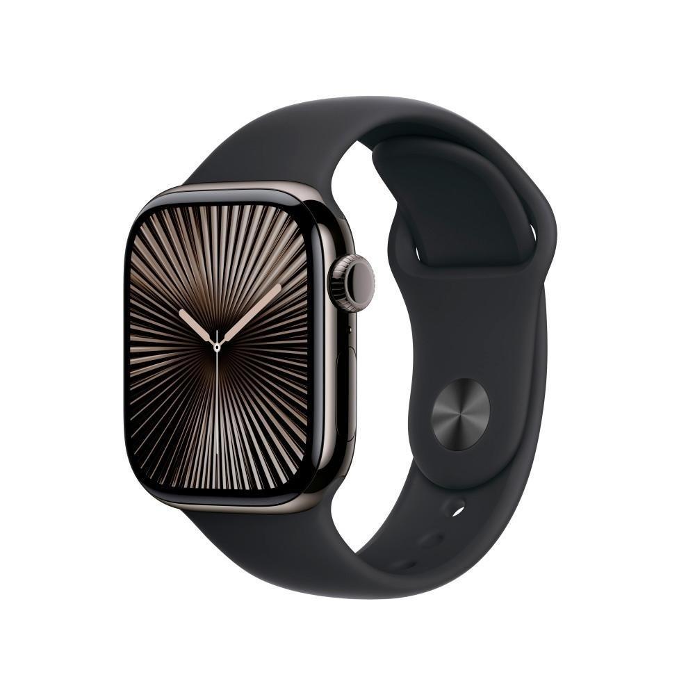 Apple Watch Series 10 GPS + Cellular, Caixa Ardósia de Titânio de 42 mm, Pulseira Esportiva Preta - MWXG3AM/A