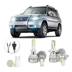Lâmpadas Ultra Led Mitsubishi Tr4 20000lm Alto Baixo e Milha + Pingo Led