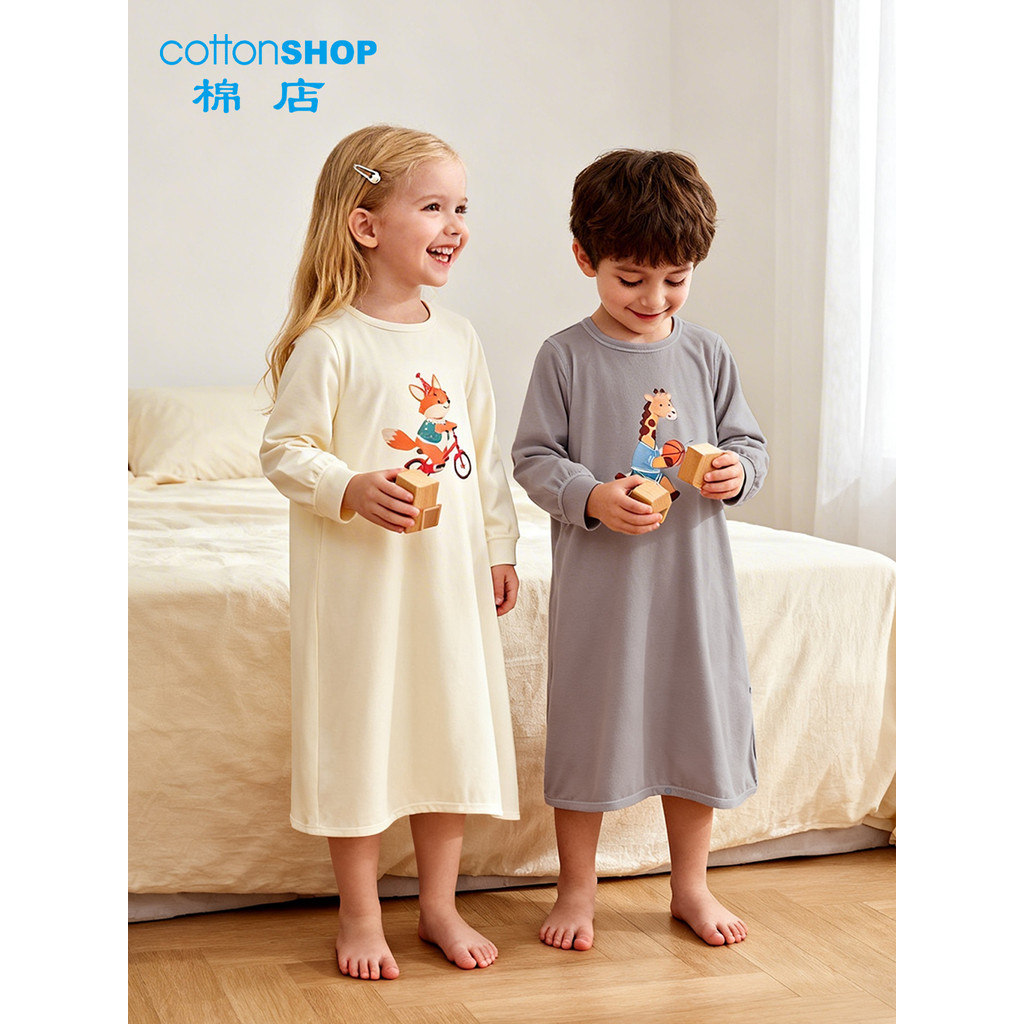 Masculino feminino bebê camisola primavera outono estilo fino puro algodão de manga comprida crianças camisola à prova d