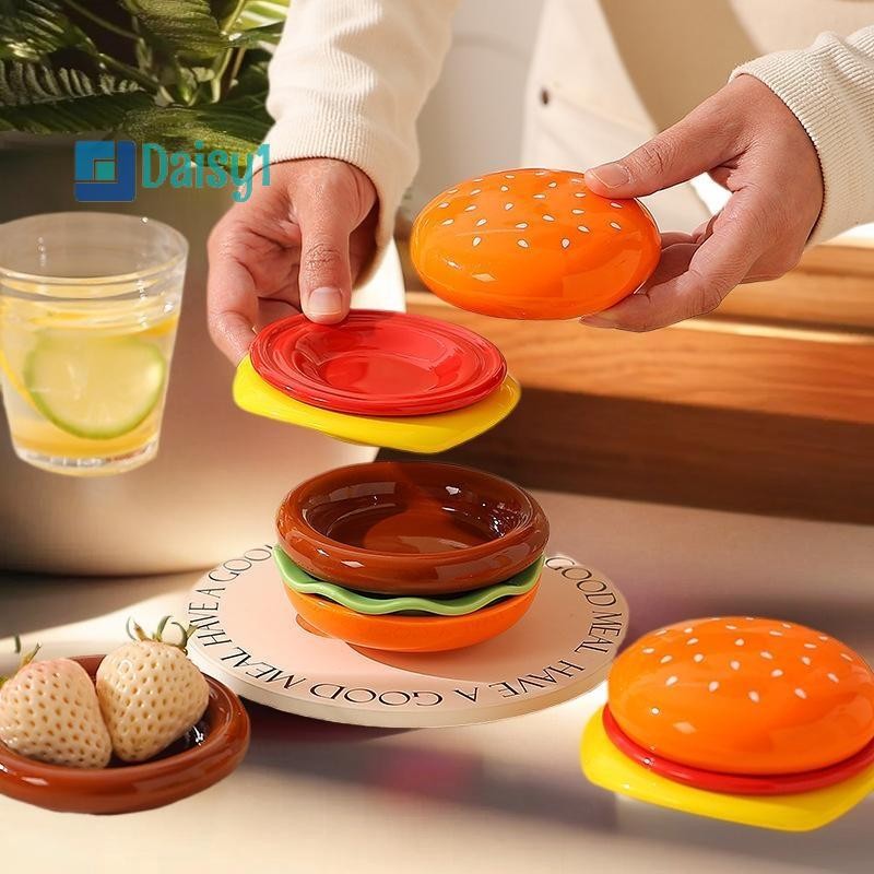 Conjunto De Prato De Hambúrguer Empilhável Daisy1-6 Camadas Mini Jantar Cuspe De Osso De A...