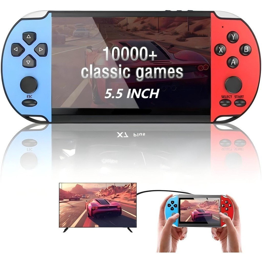 Videogame Portatil X5 PLUS Tela 4.3" PSP +10000 Jogos Retro 8GB,Console de Mão Memoria Expansivel