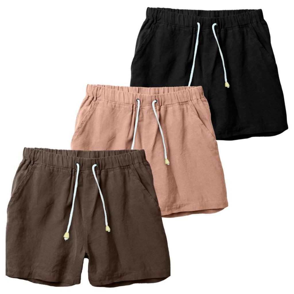 Kit 3 Shorts Linho Premium Bermuda Masculina Moda Praia Luxo Qualidade Mauricinho Verão Praia