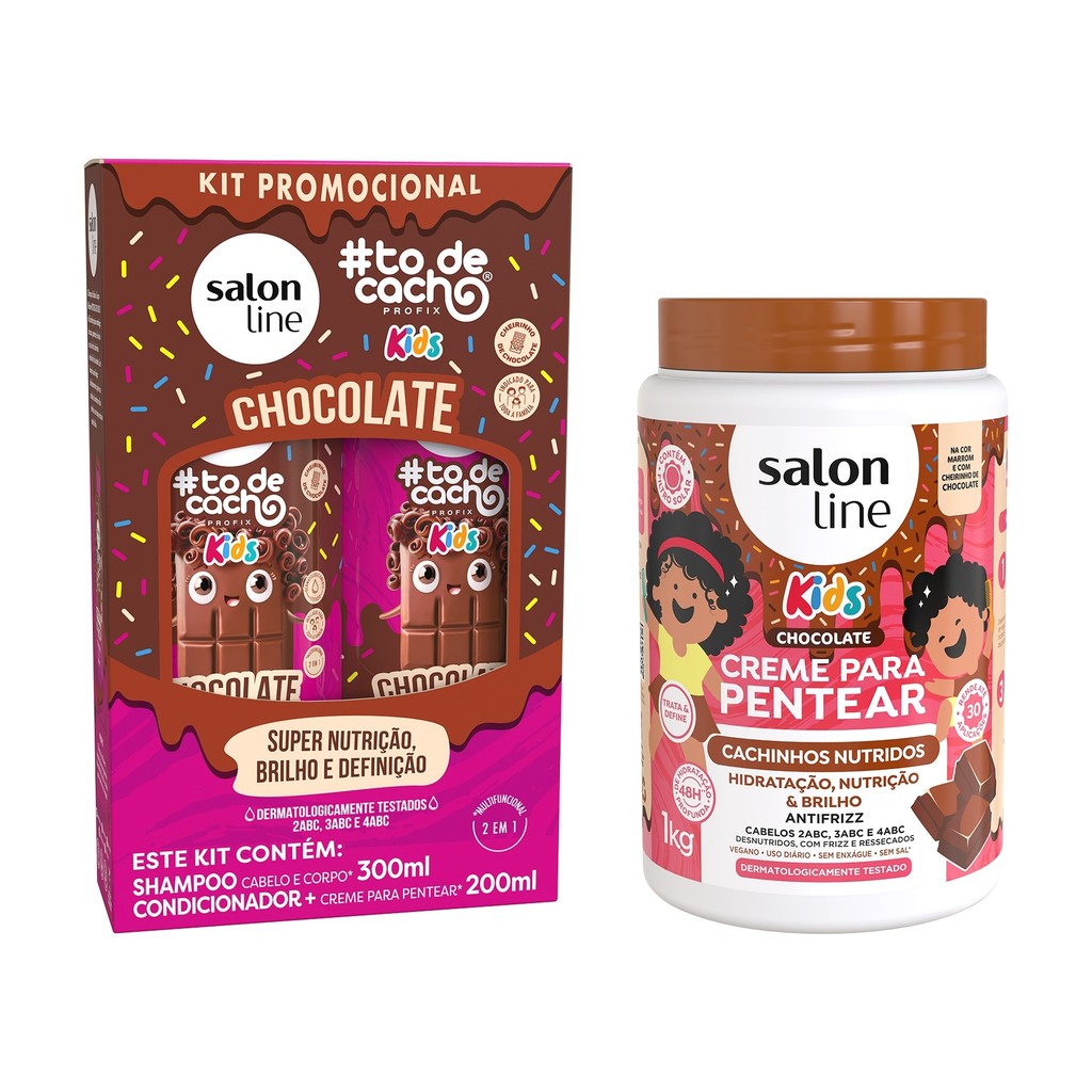 Kit Cheiro de Chocolate com Shampoo + Condicionador e Creme para Pentear em Oferta na Shopee
