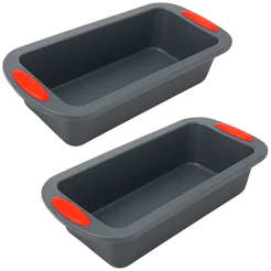 Kit 2 Formas de Silicone Antiaderente Flexível Para Bolo Inglês, Sobremesas Doces e Pães