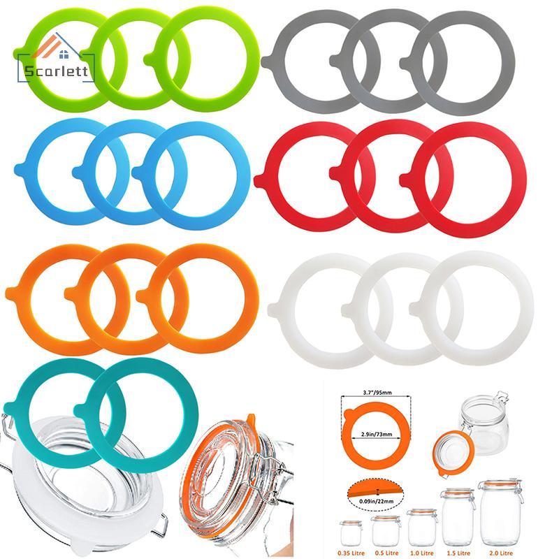 [Scarlett] 5 Unidades De Junta De Substituição De Silicone , Anéis De Vedação Herméticos , Vedações De Conservas À Prova em Oferta na Shopee