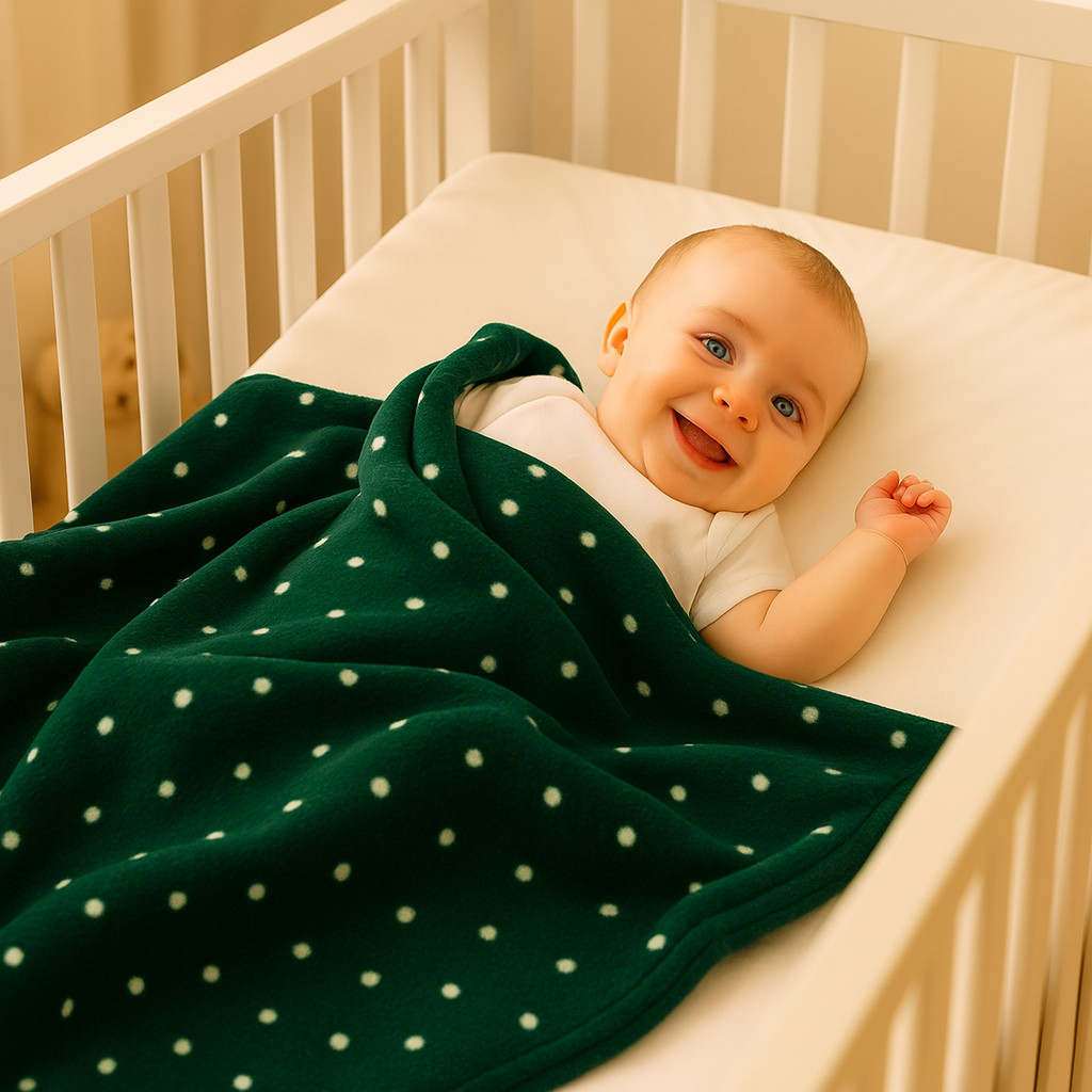 Manta Cobertor Dupla Face Com Sherpa Petit Poá Bebê 1,30m x 0,90cm em Oferta na Shopee