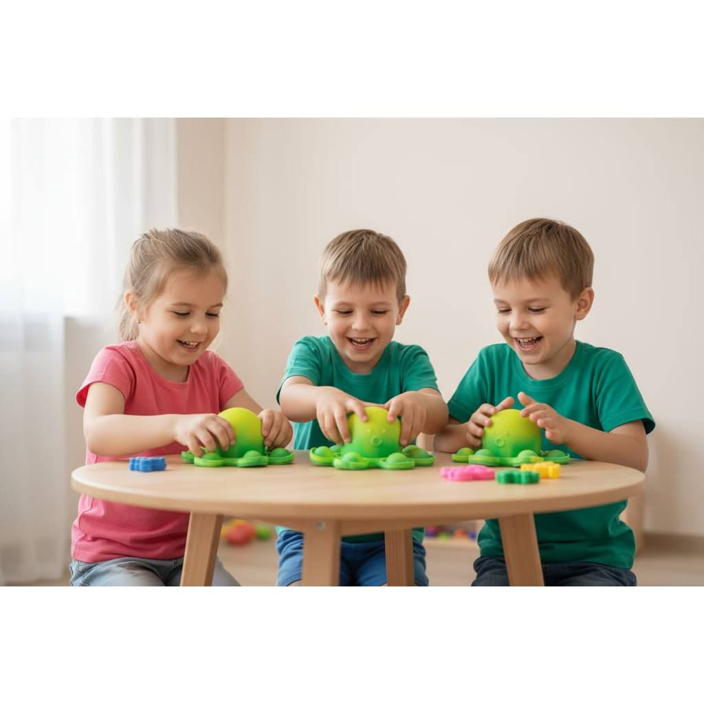 Polvo Pop It Grande 17cm Fidget Toy Tiktok Humor Bravo Feliz Reversível Super Brinquedo Sensorial Anti-Stress em Oferta na Shopee