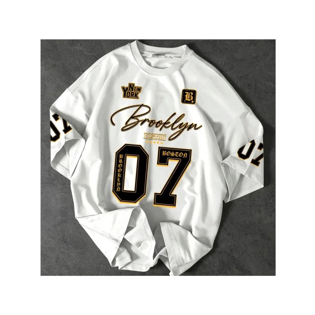 Tshirt Feminina Brooklyn 07 Boston Estilosa Estampada Lançamento Camiseta 100% Algodão Camisetão Camisa Oversized Plus