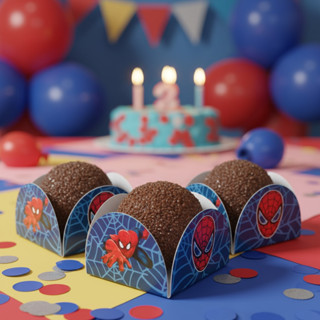 Forminhas para Doces 4 Petálas no Tema Homem Aranha - Festas Aniversário Homem Aranha em Oferta na Shopee