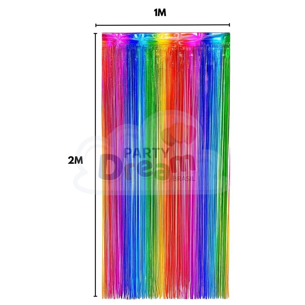 10 Cortina Colorida Holografica Metalizada para festa Franja 1M X 2M painel decoração festa enfeite em Oferta na Shopee