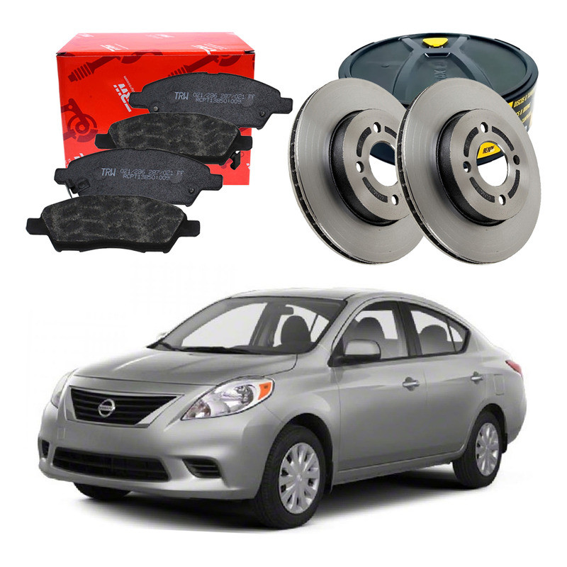 Kit Disco Pastilha Freio Dianteiro Versa 1.6 2012 A 2014 em Oferta na Shopee