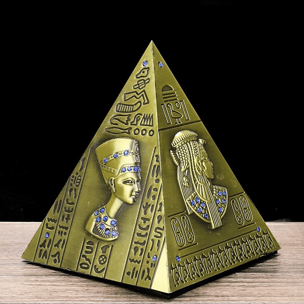 Cofre Mini Estátua Pirâmide Egito Para Lembrança Casa Enfeite 26142