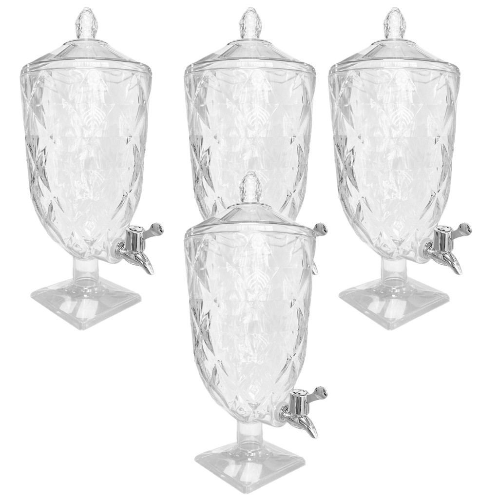 Kit 4 Suqueira Xplast 4,5 Litros De Acrílico Dispenser Com Torneira