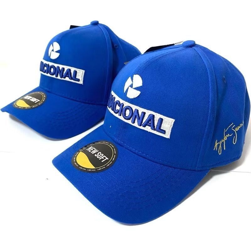 Boné Nacional Ayrton Senna Azul Aba Curva Formula 1 Bn05