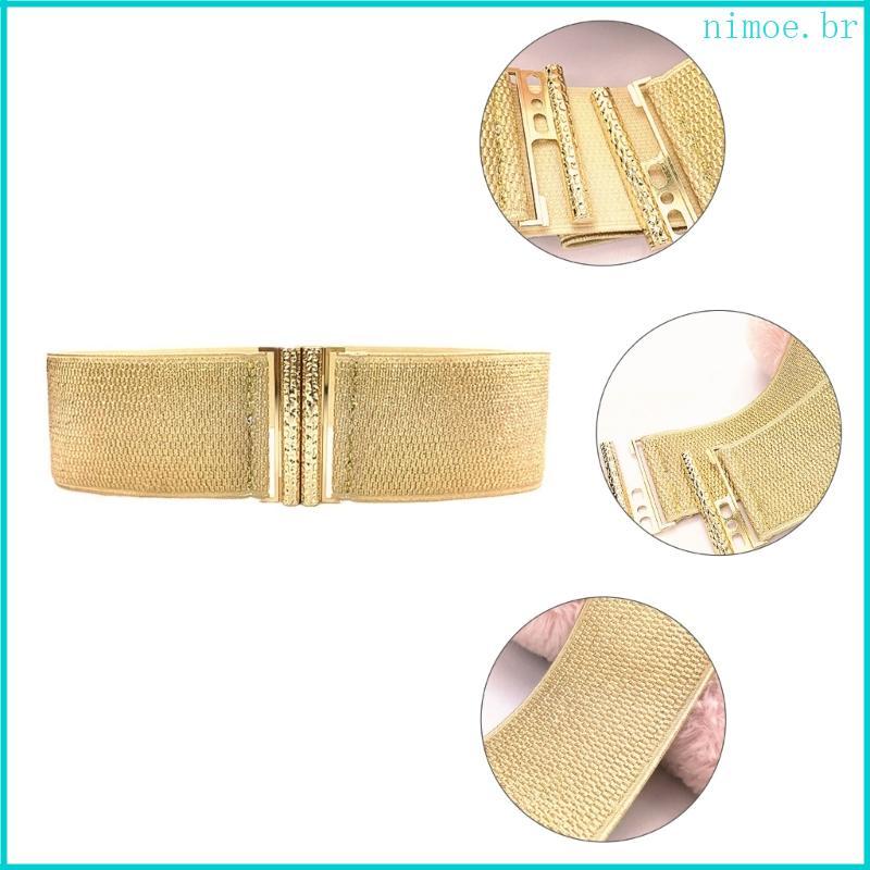 Nim Feminino Cinto Largo Elástico Ouro Waspie Vestido Acessórios Decorativos Glitter Cintura em Oferta na Shopee