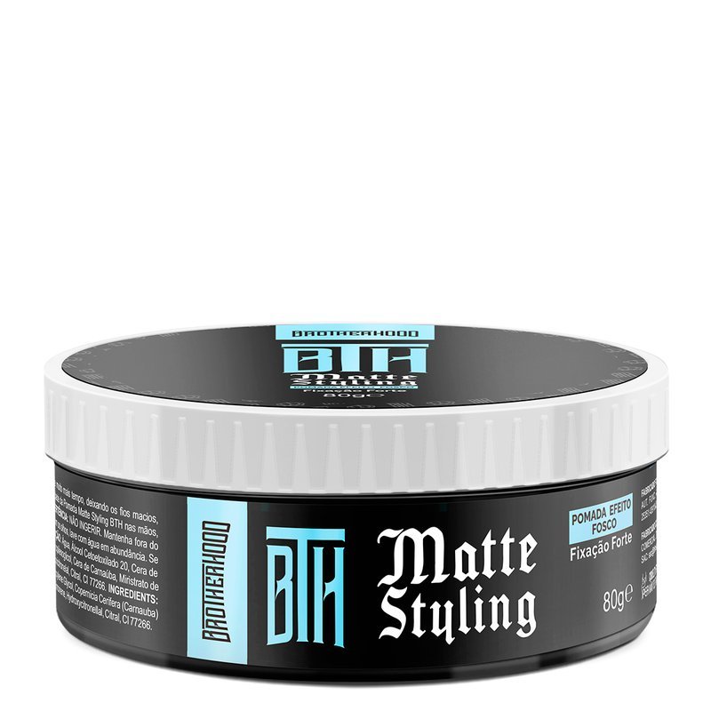 Pomada Modeladora BTH Brotherhood Matte Styling 80g – Efeito Fosco e Fixação Forte