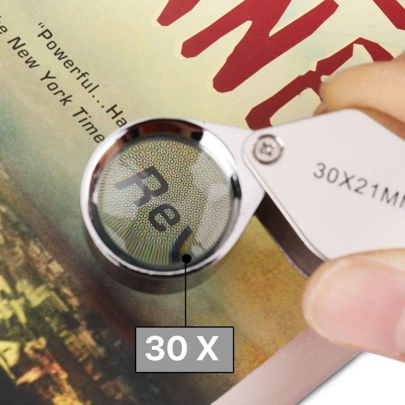 Lupa Bolso Inox Precisão 30 x 21 MM Relojoeiro Joalheiro