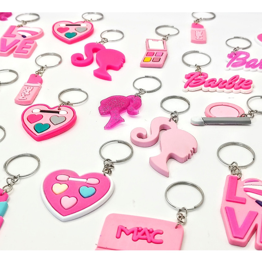 Lembrancinha Chaveiro  Barbie Loja 10un Emborrachado Filme Novo Borracha novidade