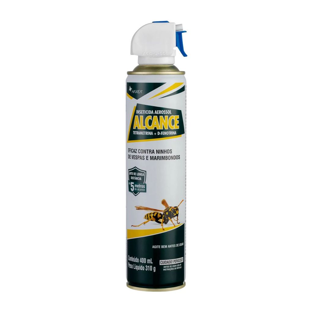 Alcance Inseticida Aerossol Vespas e Marimbondos 400ml HAXEA