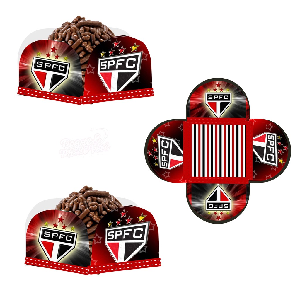 Forminha de Docinhos Futebol São Paulo 4 petálas | FESTA | ANIVERSÁRIO | FESTA INFANTIL. Envio Rápido em Oferta na Shopee