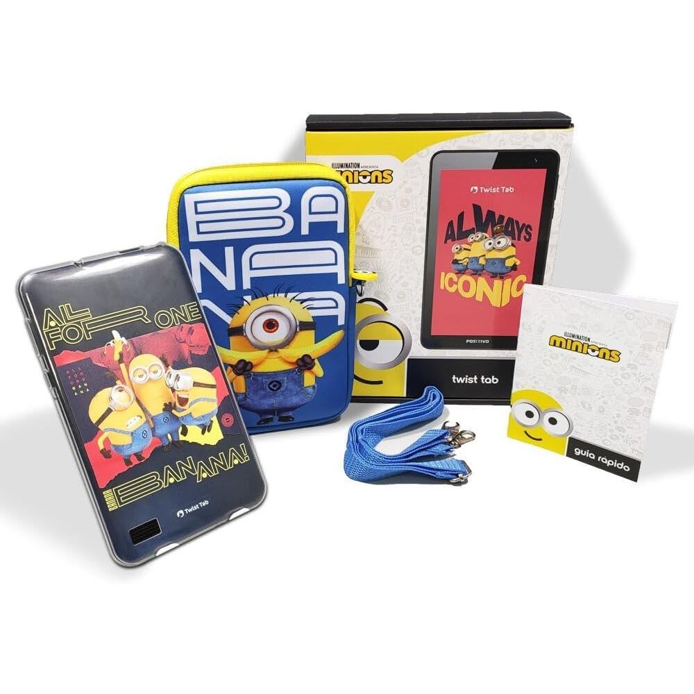 Tablet Infantil Positivo Twist Tab Minions 64GB + 2 RAM Tela 7” Bateria 3100mAh 2 Capas de Proteção