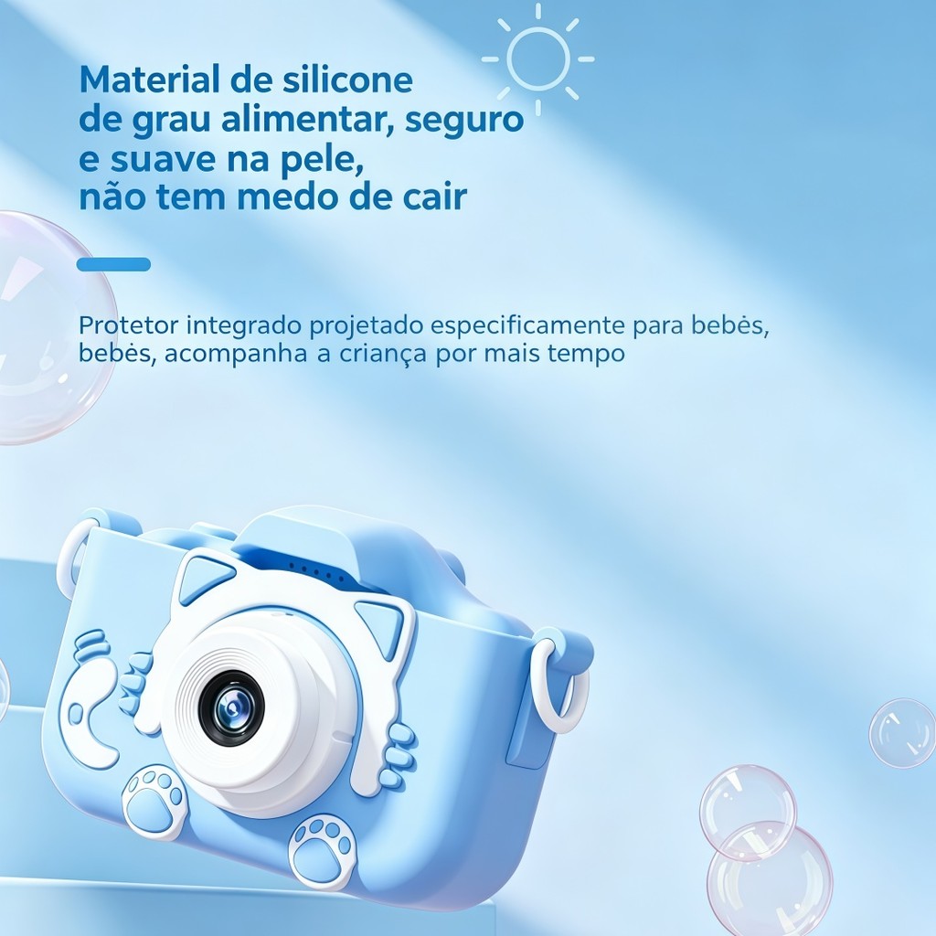 Detalhes do Câmera digital infantil anti-queda com jogos integrados, leve para passeios e registrar momentos da família