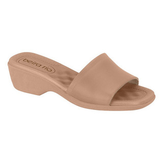 Tamanco Feminino Beira Rio Original 8527.100 Elegante Confortável Tira Frontal Salto Anabela Baixo