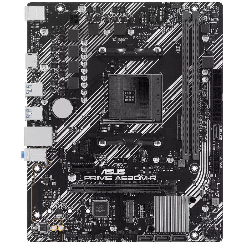 Placa mãe ASUS PRIME A520M-R, DDR4, Socket AMD AM4, micro-ATX, Chipset AMD A520, 90MB1H60-M0EAY0