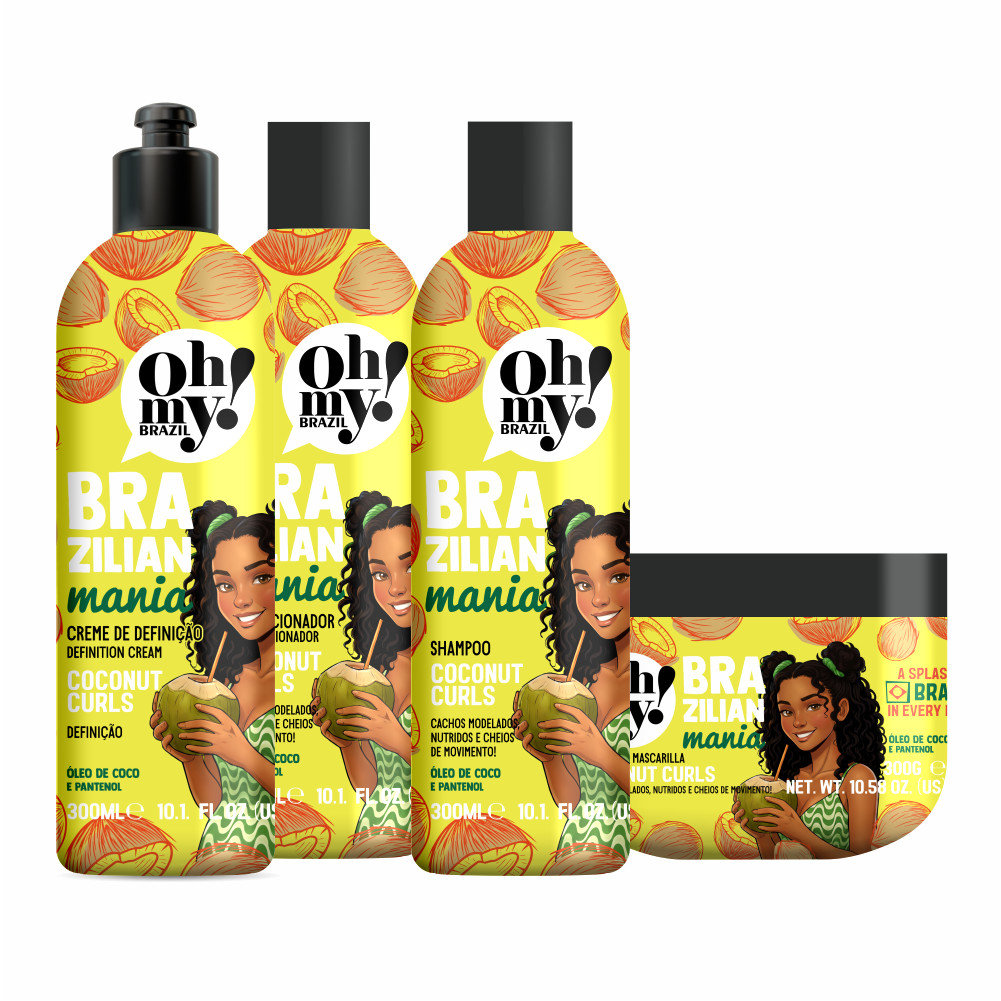 Kit Coconut Curls Oh My Brazilian Mania (4 itens) | Pra cabelos cacheados