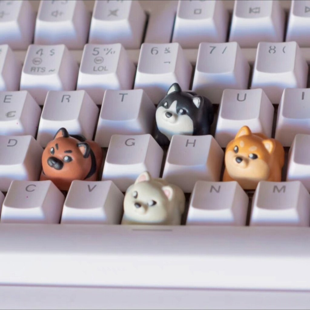 Bonito Shiba Inu keycap filhote de cachorro keycap Animal keycap jogo de mesa personalizado Kit teclado mecânico Xiaocha