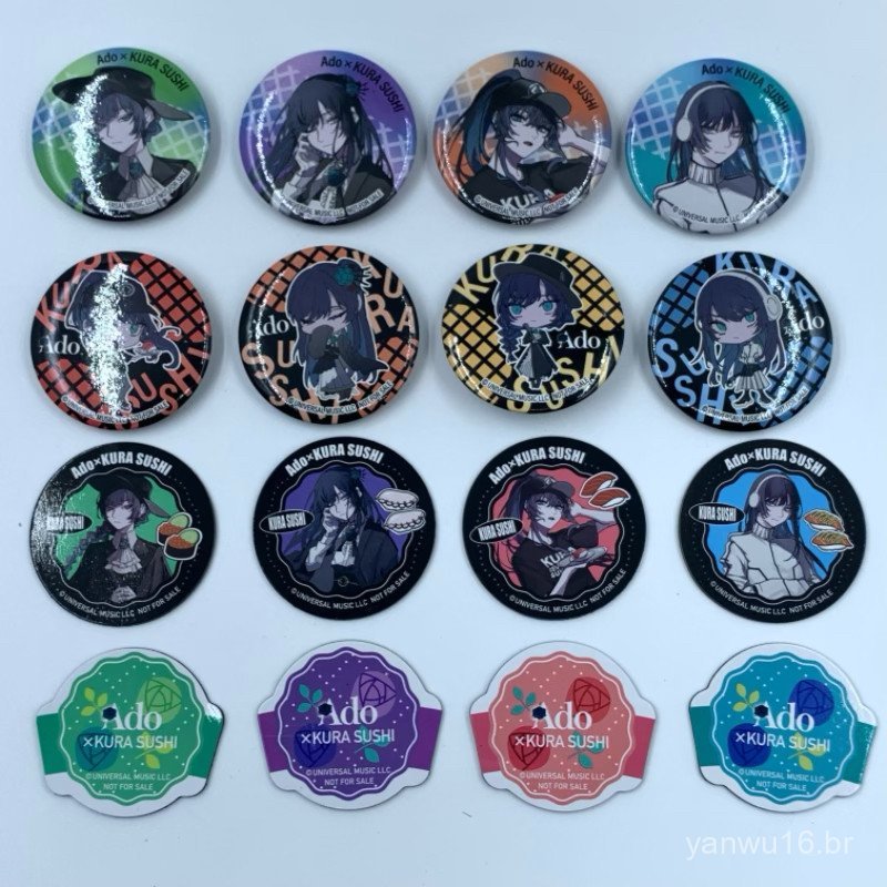 Produtos populares: gashapon de edição limitada KURA sushi, broches de cantores, ímãs, adesivos para geladeira em estoqu