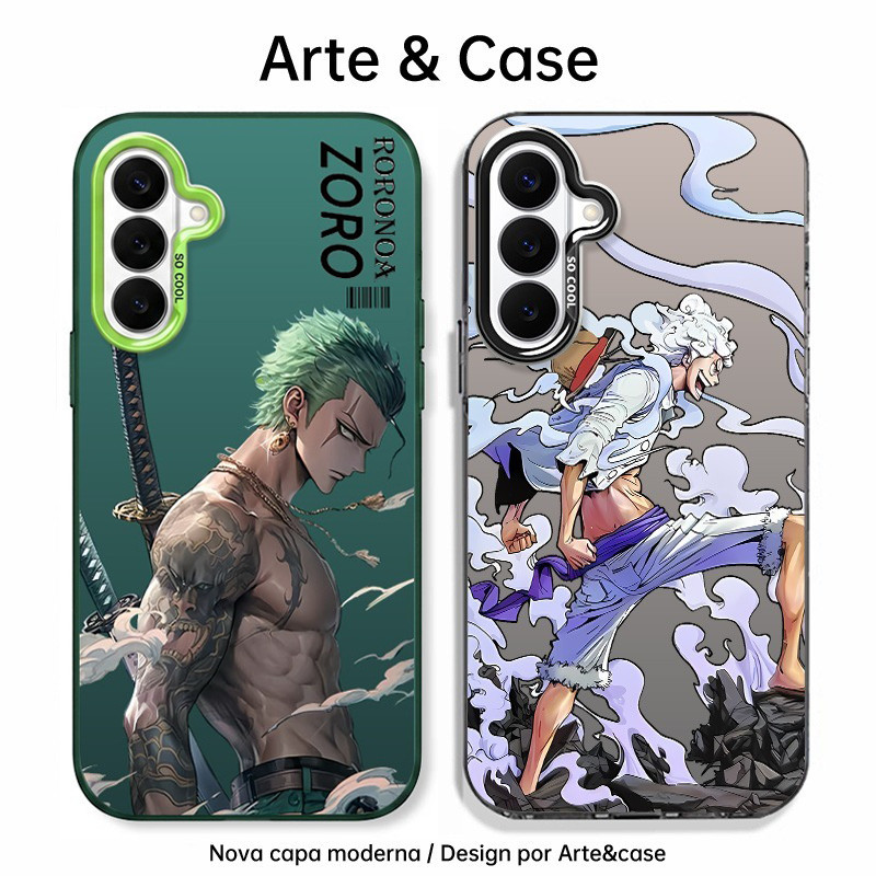Capinha de silicone fosca impacto-Luffy e Zoro de One Piece For Samsung Galaxy S20 S21,S22 S23 S24 S25 S26 Plus S26Ultra