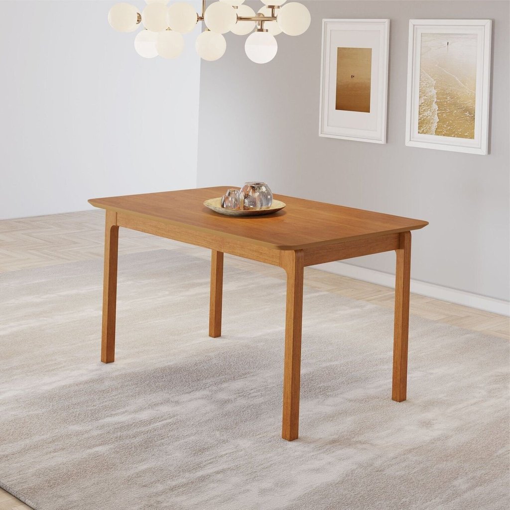 Mesa de Jantar Cativa 120cm x 80cm Retangular 4 Lugares Tampo MDF Marrom/Cinamono 120