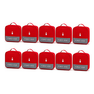 Kit 10 Necessaire Porta Medicamentos Higiene Pessoal Viagem Vermelha