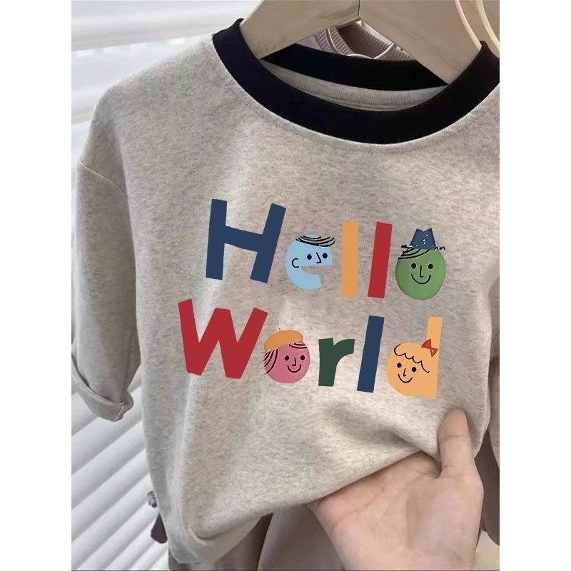 Meninos meninas de manga comprida camiseta puro algodão novo estilo primavera outono crianças bebê moda contraste cor do