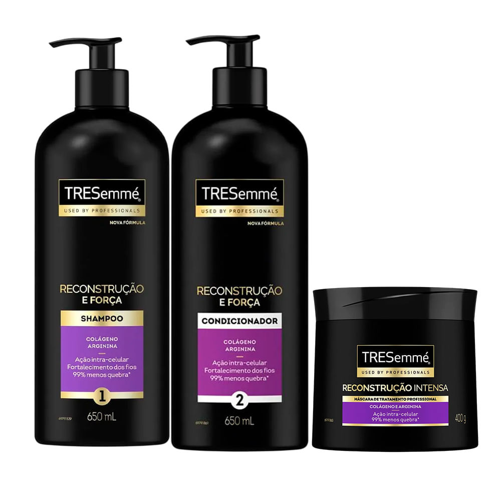 Kit Tresemmé Reconstrução E Força Shampoo 650ml + Condicionador 650ml + Máscara