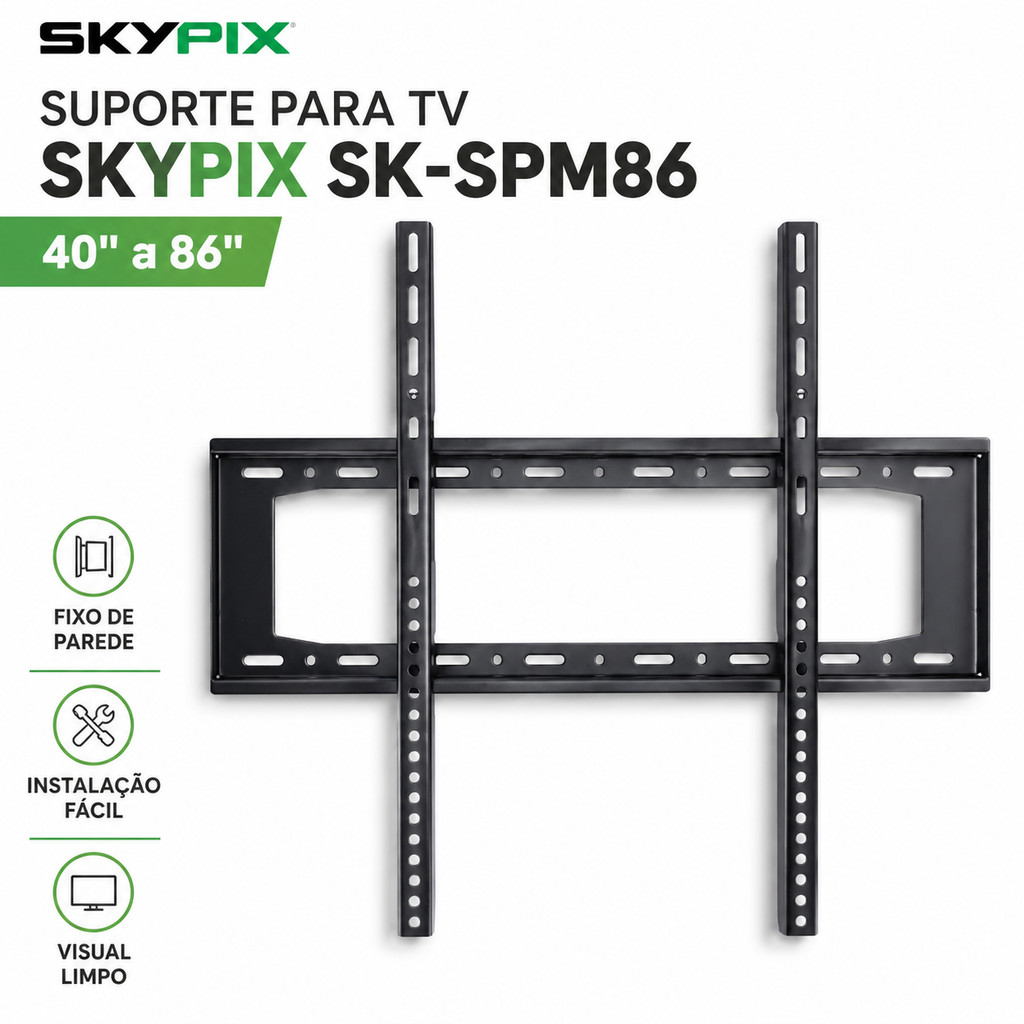 Suporte Para Tv 40 a 86 Fixo Lcd Led Oled Qled Samsung LG Universal de Parede Ul