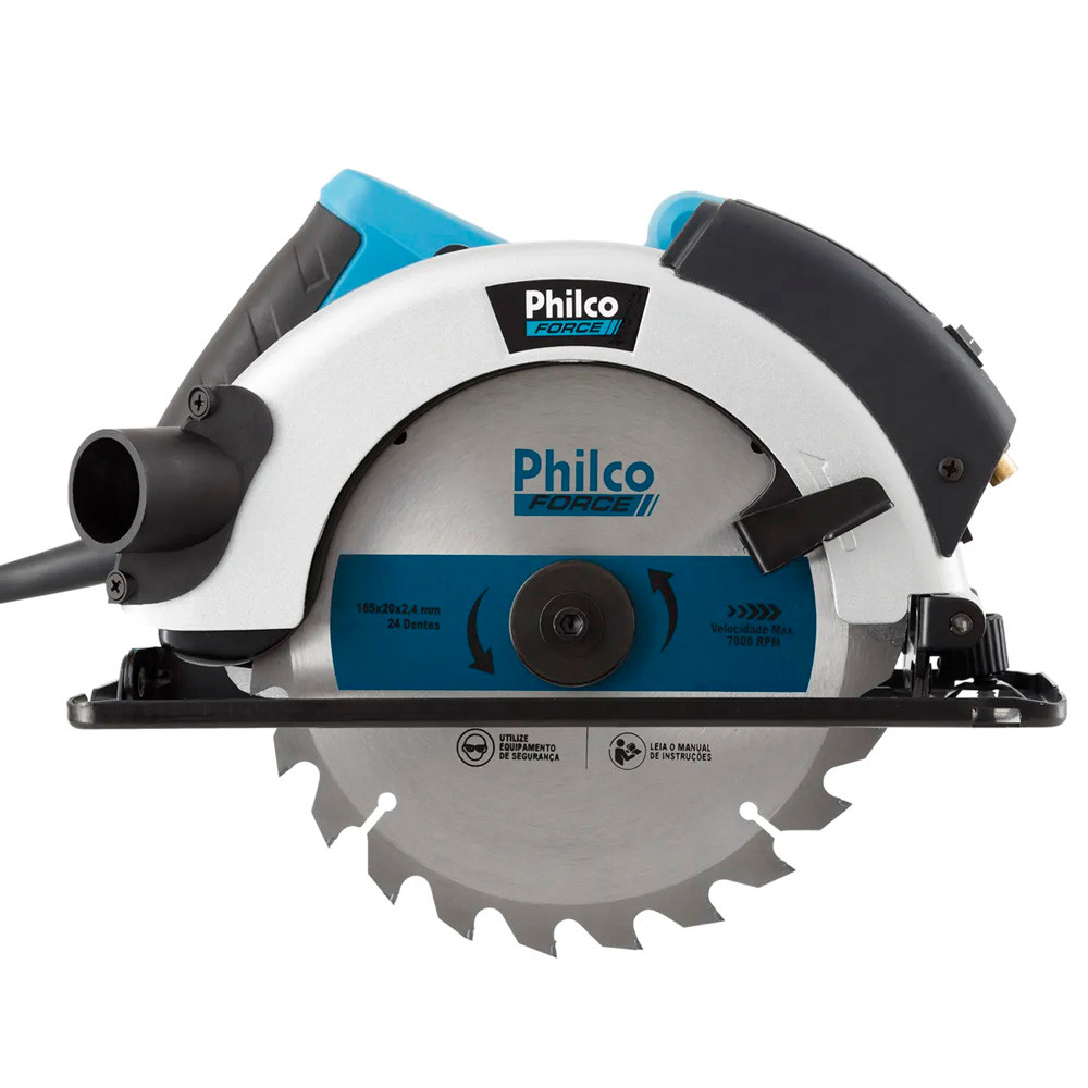 Serra Circular Elétrica Philco PSC01 185mm 1500W Azul-celeste