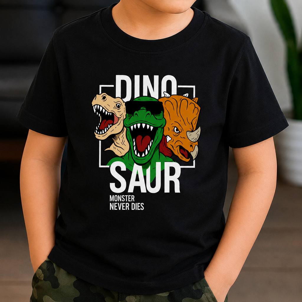 Camiseta Infantil Masculina Dinos Jurassic, Estampa Dino Saur,Camiseta Infantil Dinossauro