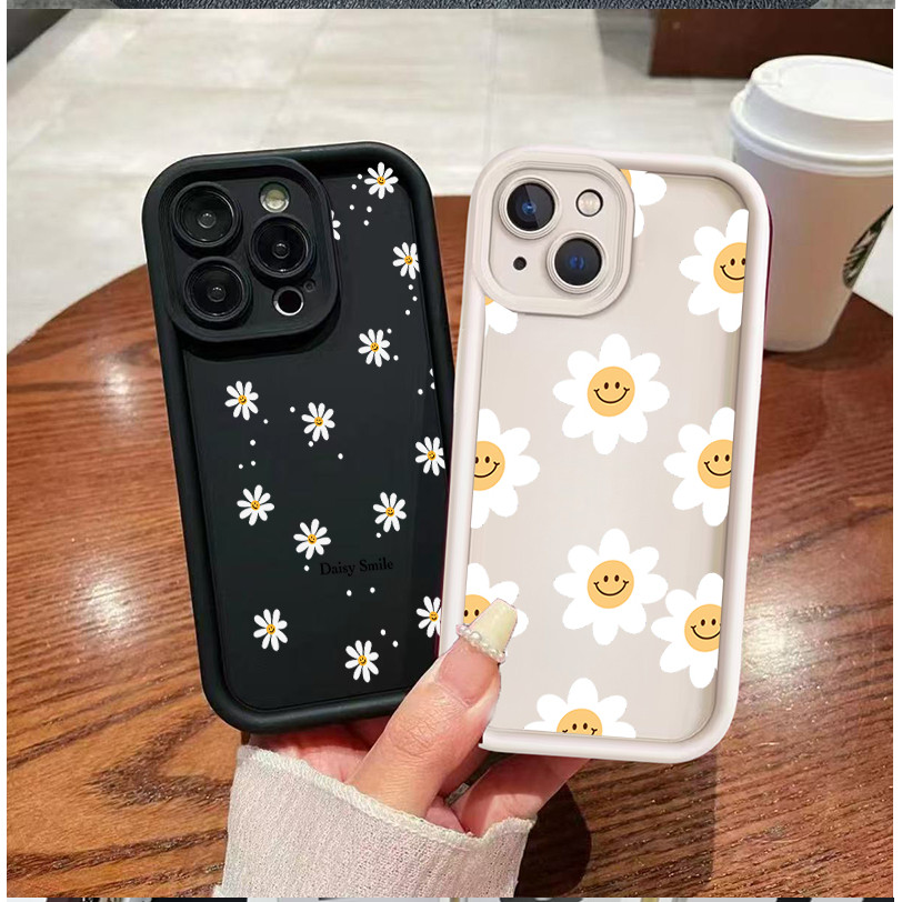 Capa Delicada com Flor de Margarida para Samsung Galaxy A57 A17 A07 A56 A16 A06 A27 A55 A54 A54 A53 A15 A14 A35 A34 A52 