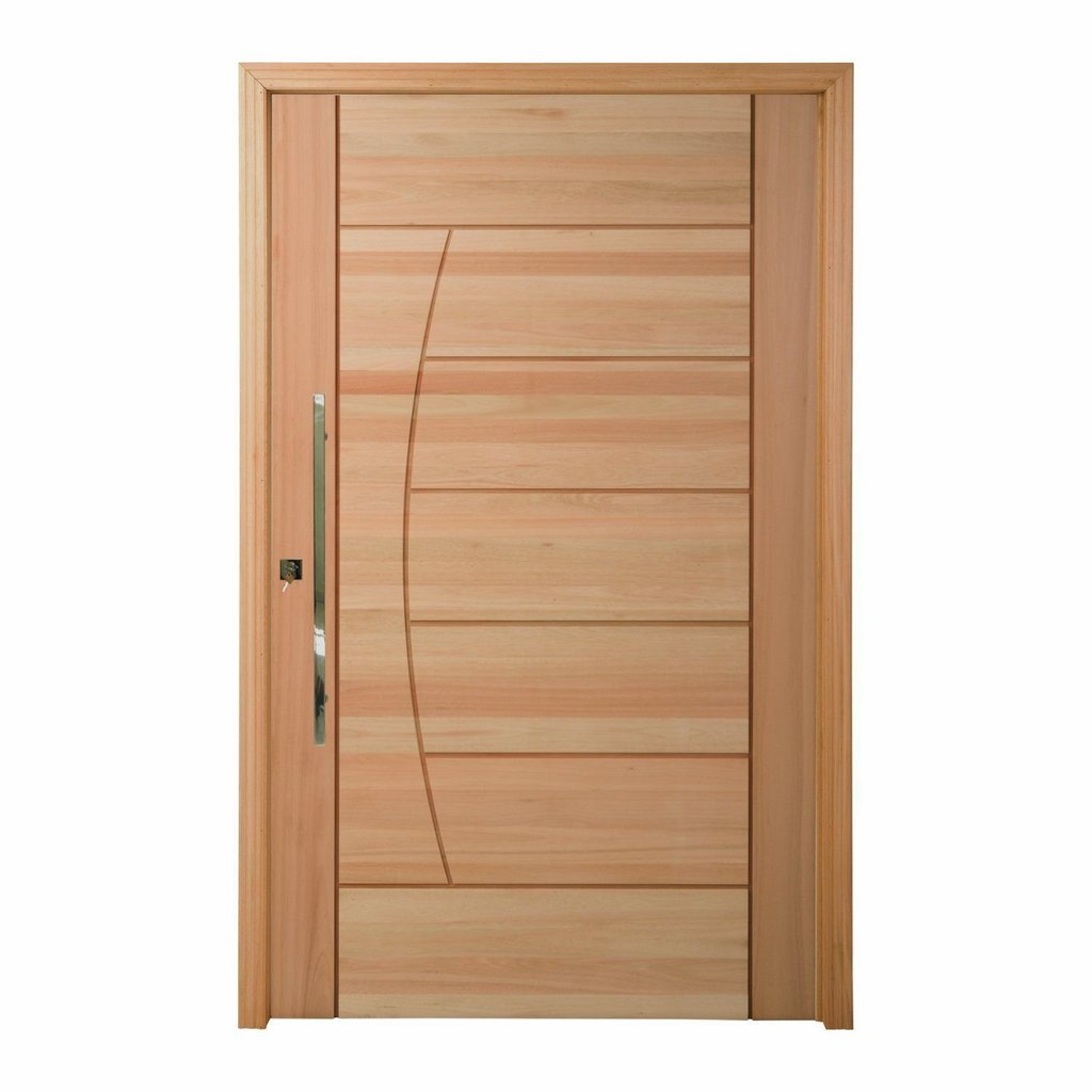 Kit Porta Pivotante Maciça de Eucalipto 214x107x14cm PM78 Solar Cruzeiro Portas Marrom 214cm x 107cm
