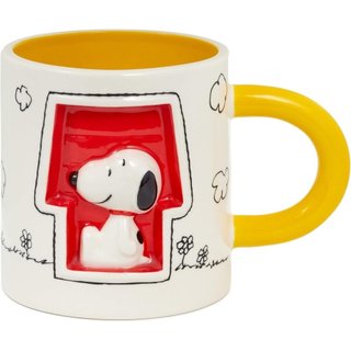 Caneca Esculpida Hallmark Peanuts, 14.5oz (Snoopyhouse), Presente para Mãe, Pai, Fãs MSW0