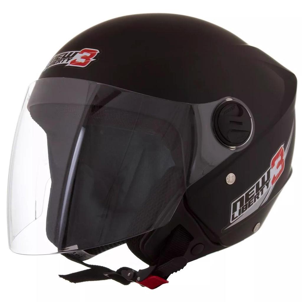 CAPACETE PRO TORK NEW LIBERTY THREE ABERTO FOSCO PRETO