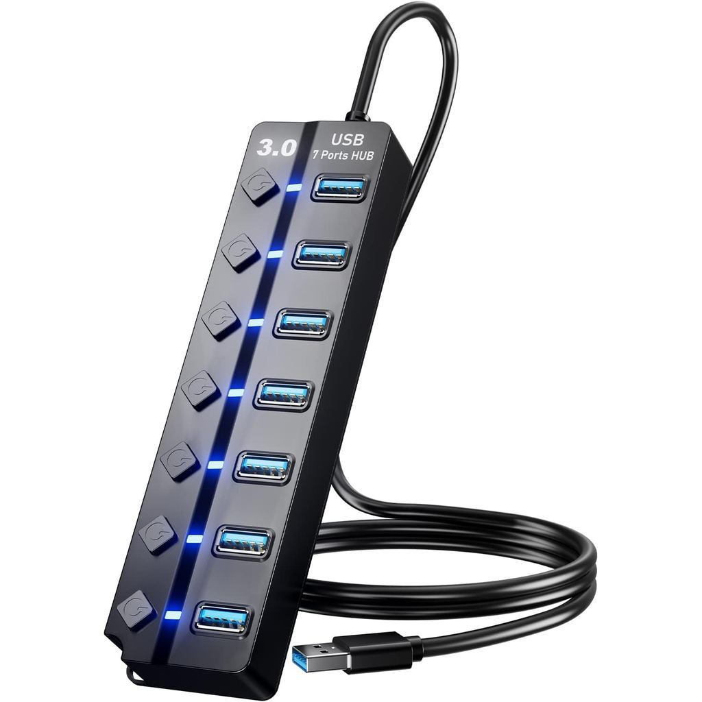 Divisor de dados USB, equipado com um cabo de extensão USB de 3 pés, adequado para laptops, computadores desktop, Surfac